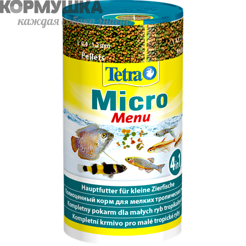 Tetra Micro Menu 4 вида корма для мелких декор. рыб, 100 мл                                       