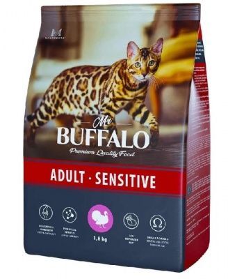 Mr.Buffalo ADULT SENSITIVE индейка д/кошек 400 г